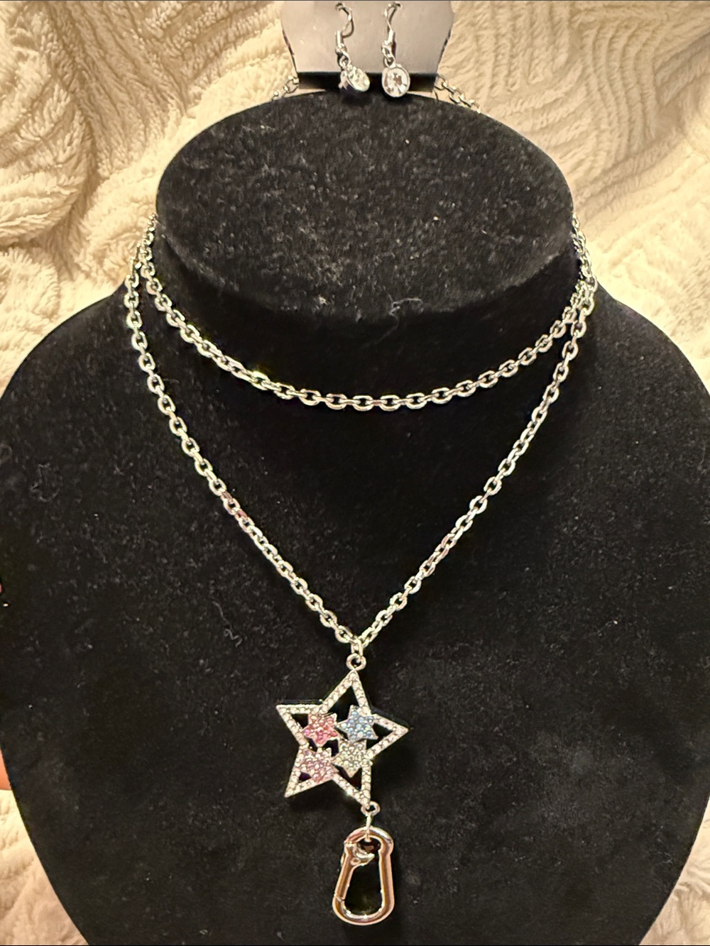NWT Multi-Color Rhinestones Necklace & Earrings - Picture 6 of 6